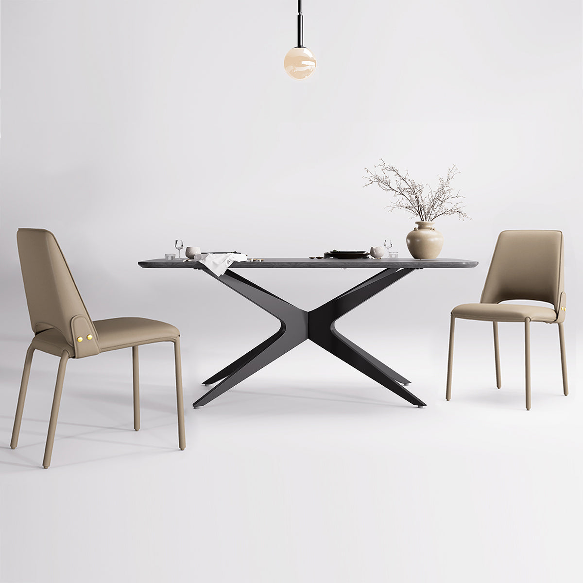 Kidol & Shellder Slope Premium Leather Dining Chairs