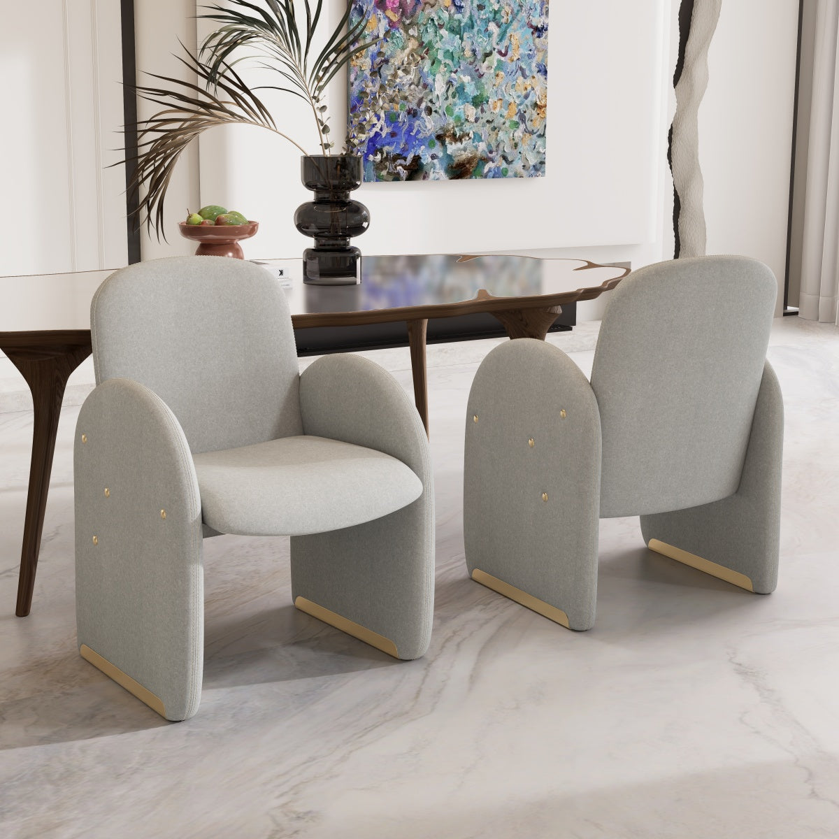 Kidol & Shellder Barrel Armchair Modular Dining Chairs