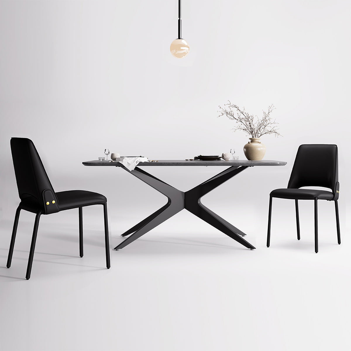 Kidol & Shellder Slope Premium Leather Dining Chairs