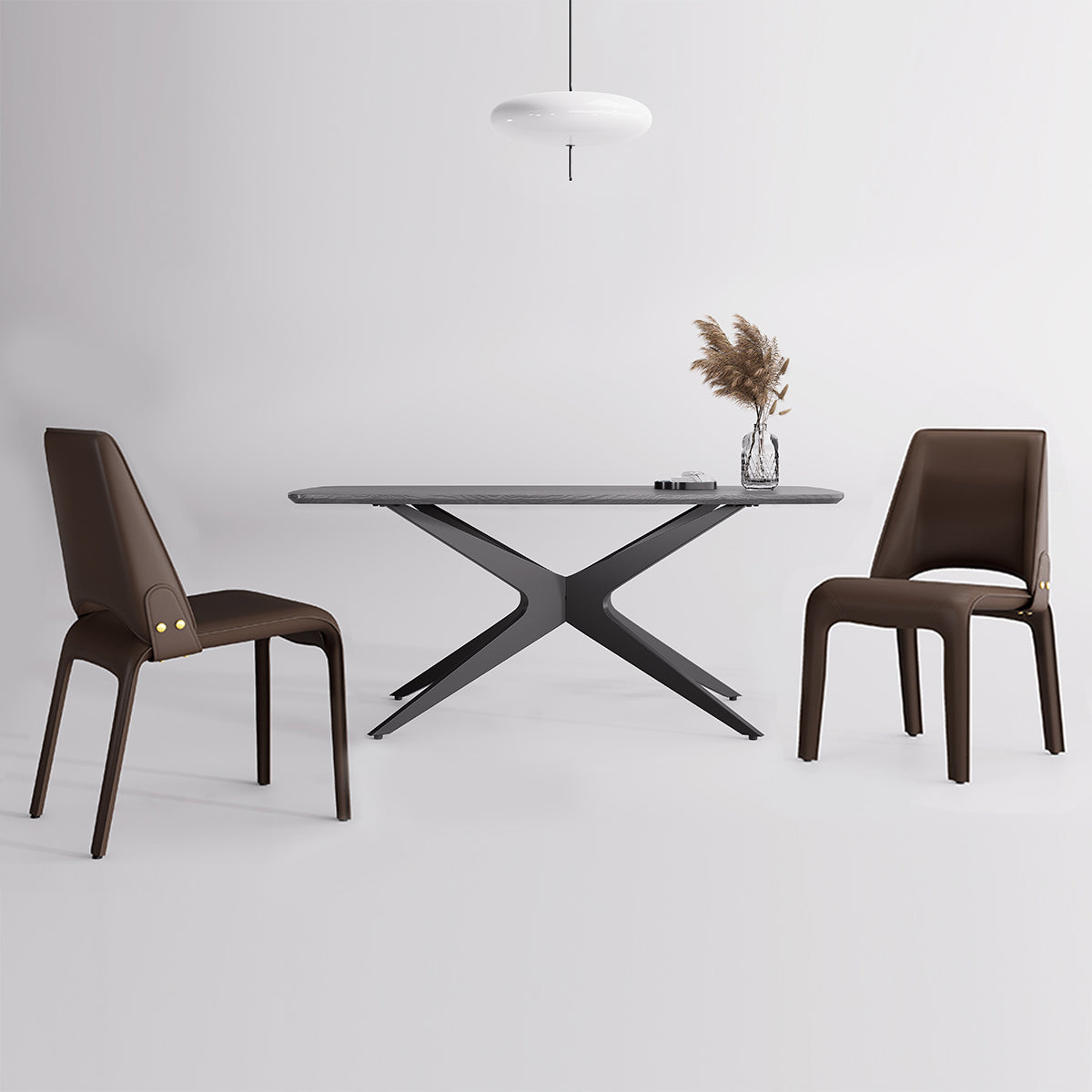 Kidol & Shellder Slope Sadddle Leather Dining Chairs