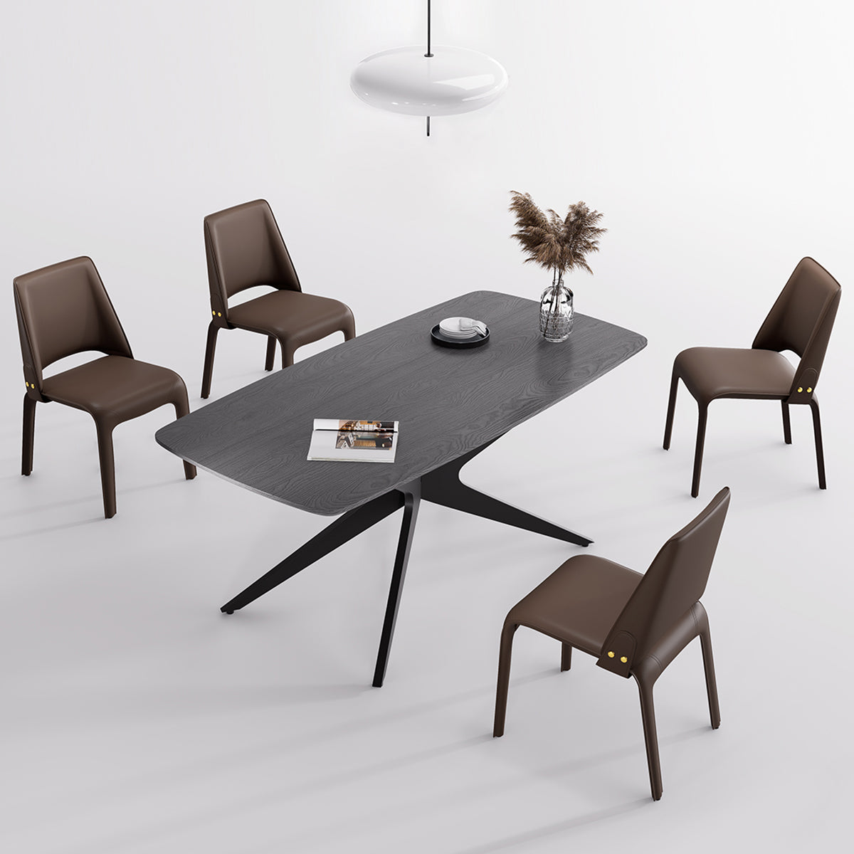 Kidol & Shellder Slope Sadddle Leather Dining Chairs
