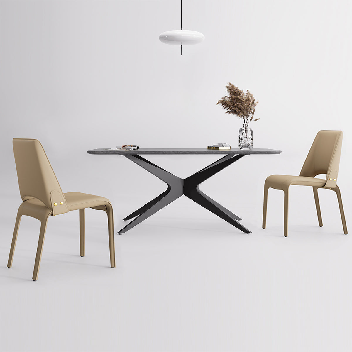Kidol & Shellder Slope Sadddle Leather Dining Chairs