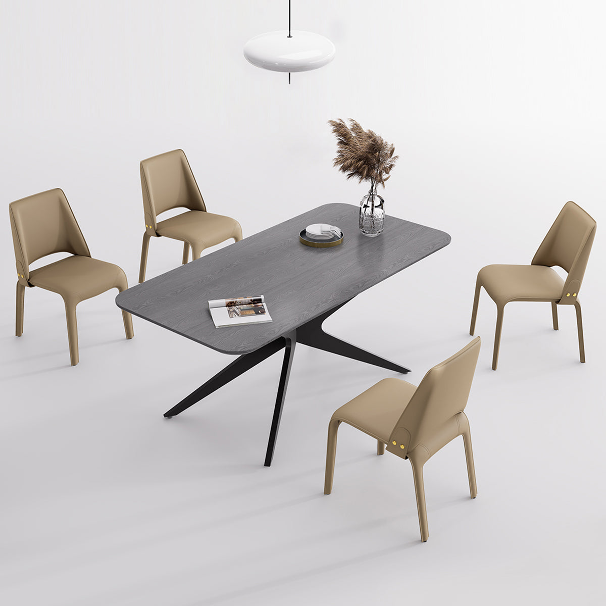 Kidol & Shellder Slope Sadddle Leather Dining Chairs
