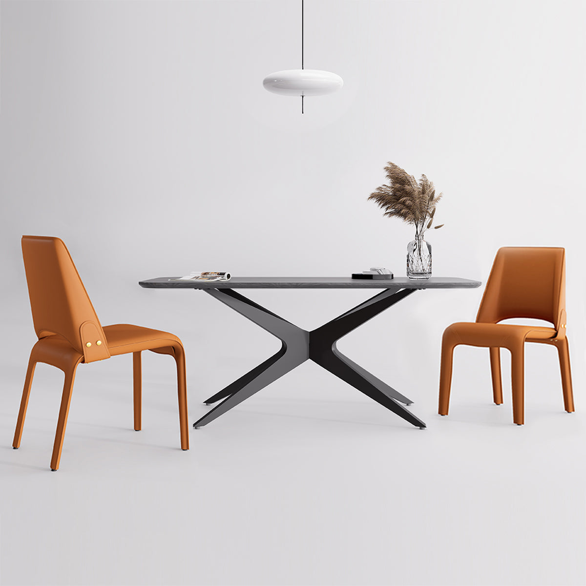 Kidol & Shellder Slope Sadddle Leather Dining Chairs