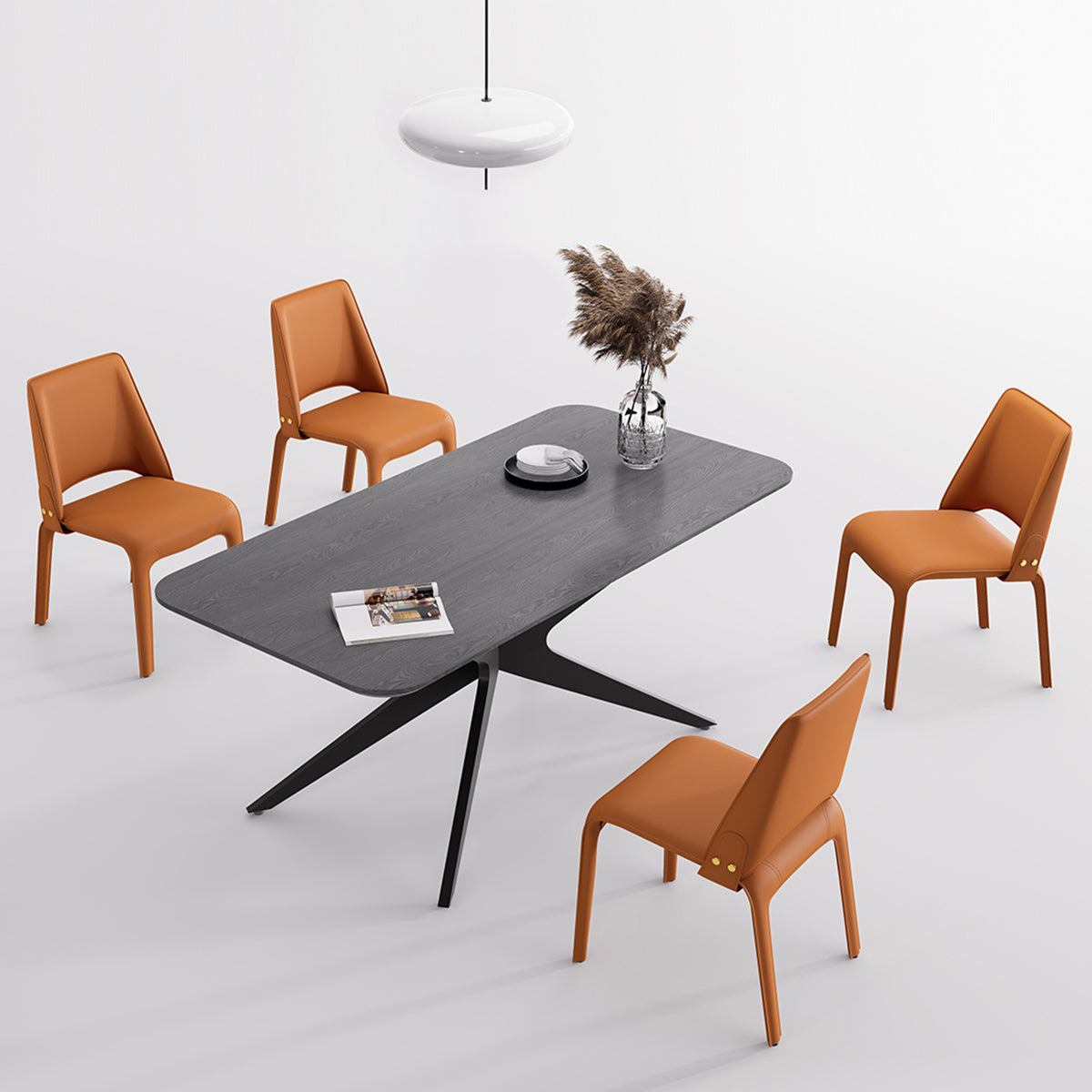 Kidol & Shellder Slope Sadddle Leather Dining Chairs