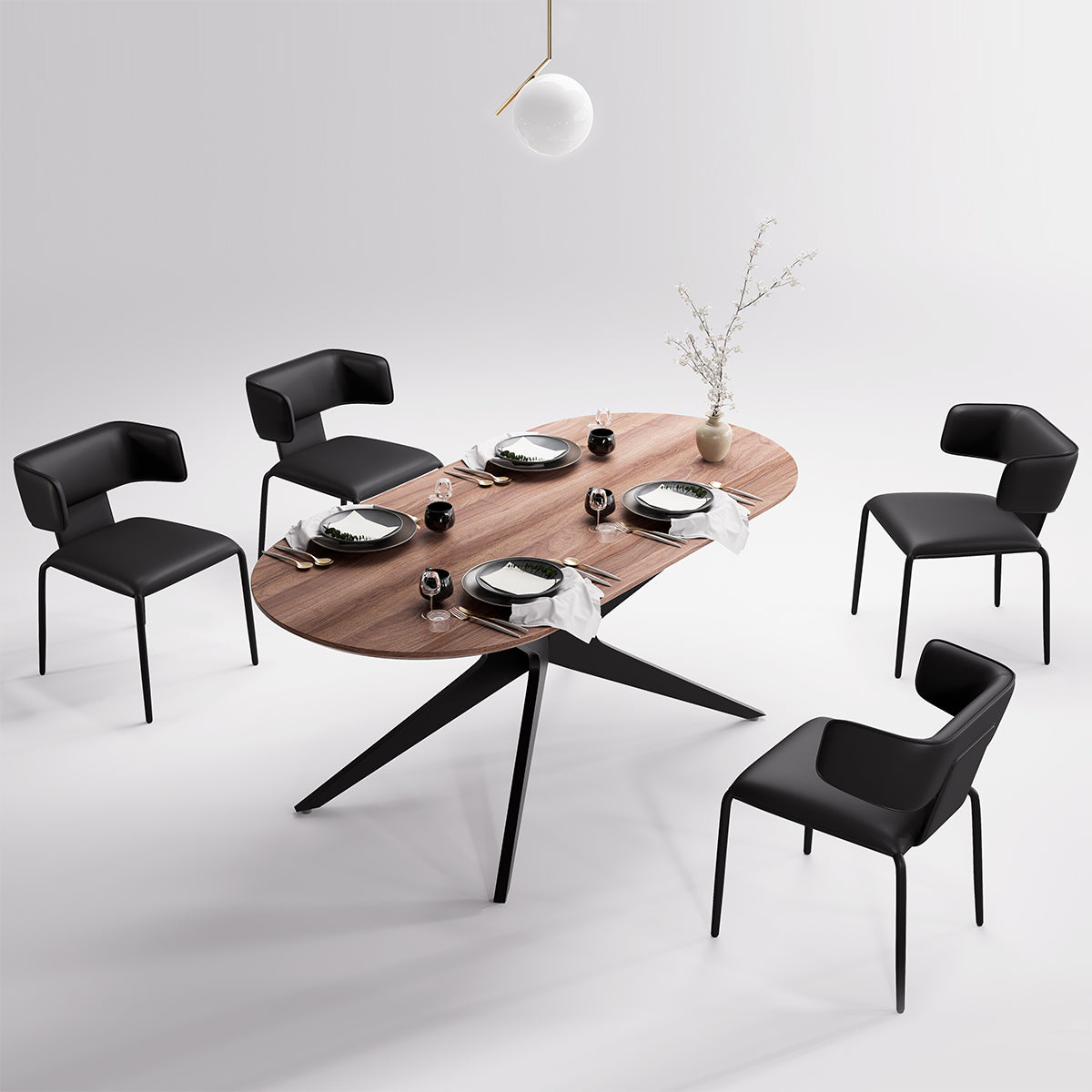 Kidol & Shellder Wing Premium Leather Dining Chairs