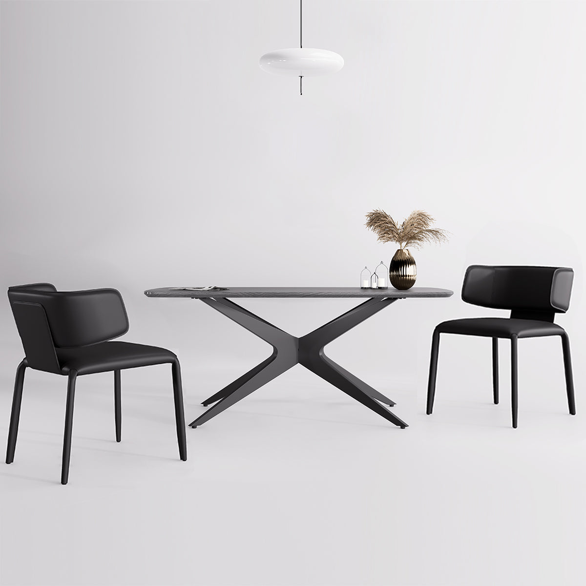 Kidol & Shellder Wing Sadddle Leather Dining Chairs