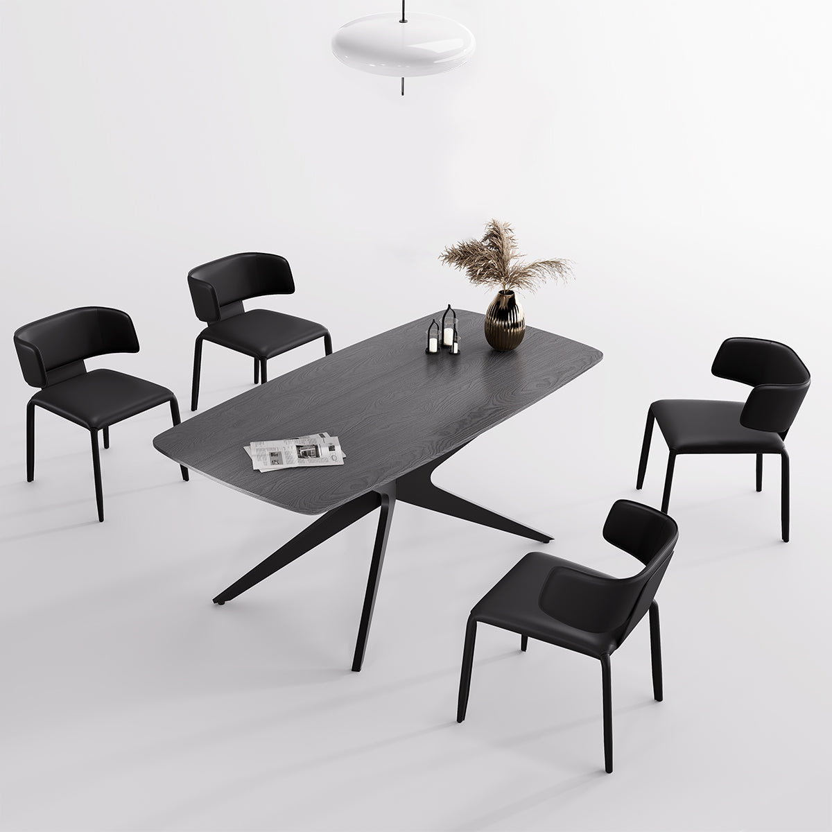 Kidol & Shellder Wing Sadddle Leather Dining Chairs