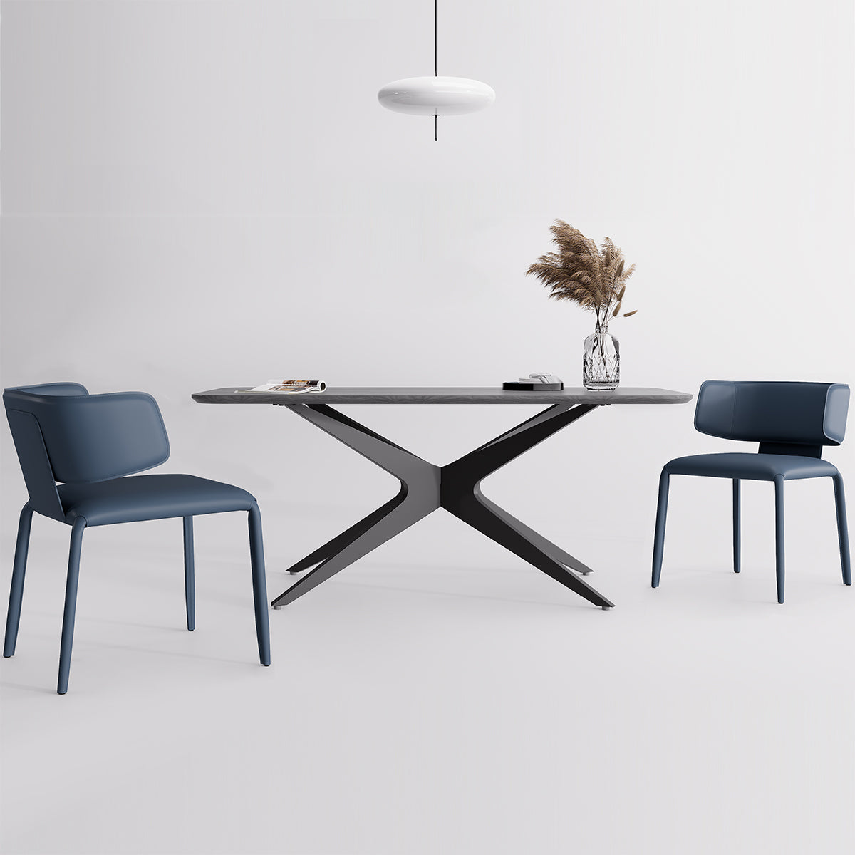 Kidol & Shellder Wing Sadddle Leather Dining Chairs
