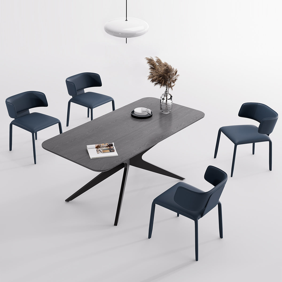 Kidol & Shellder Wing Sadddle Leather Dining Chairs