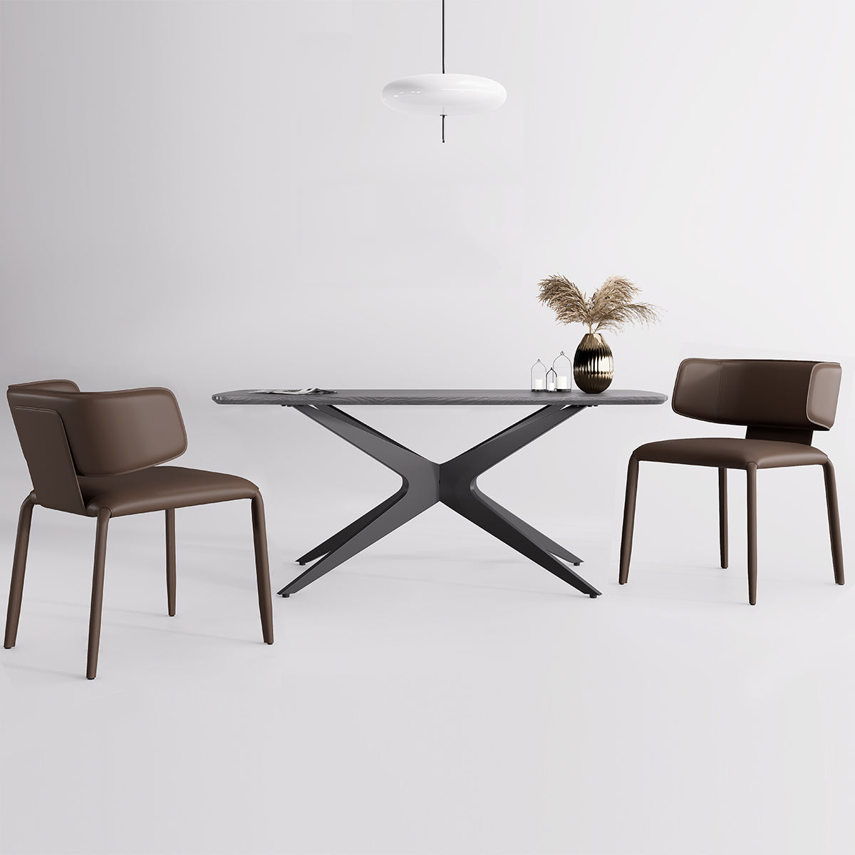 Kidol & Shellder Wing Sadddle Leather Dining Chairs