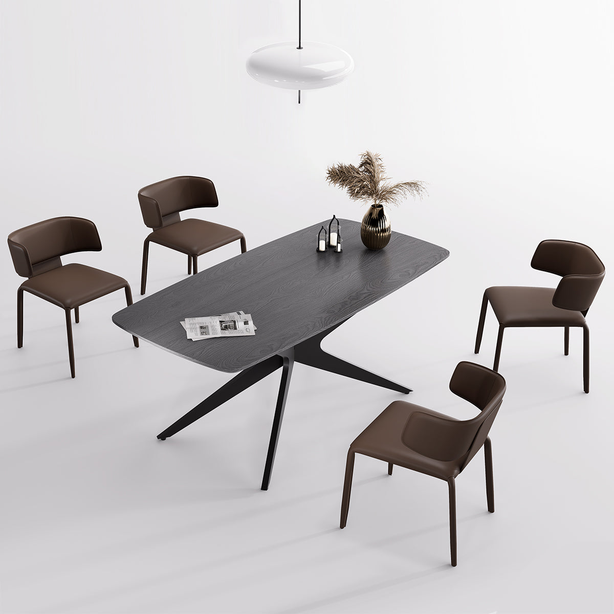 Kidol & Shellder Wing Sadddle Leather Dining Chairs