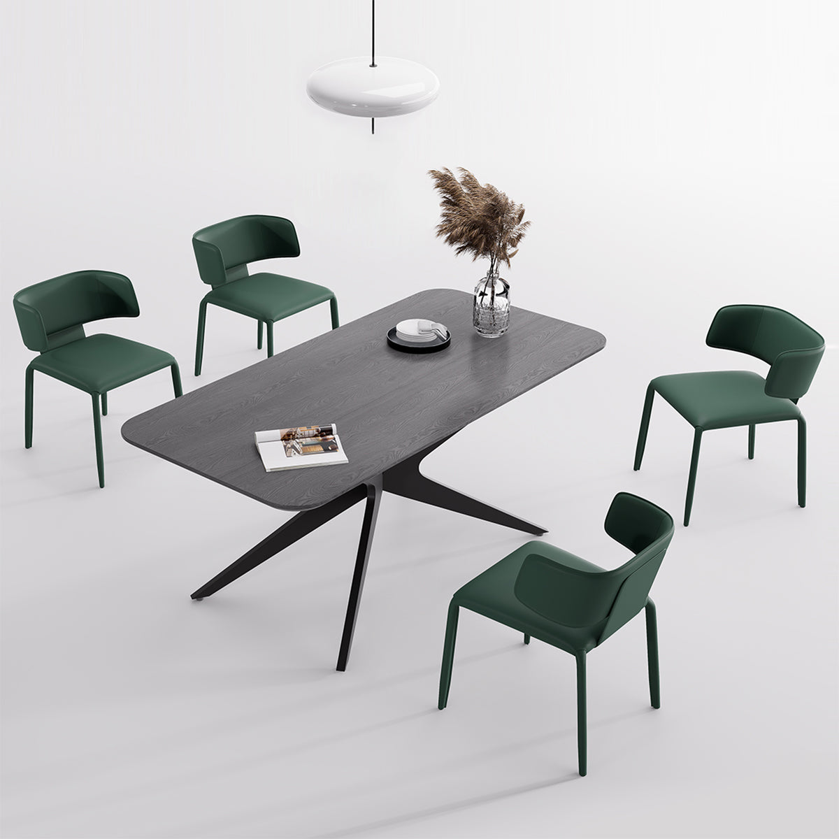 Kidol & Shellder Wing Sadddle Leather Dining Chairs