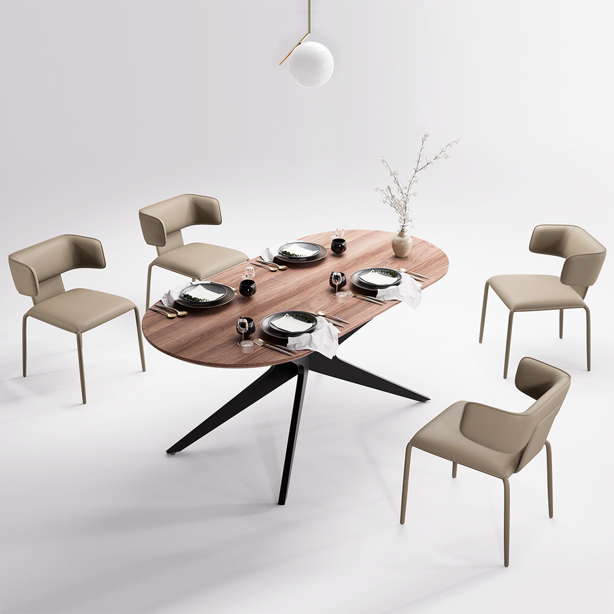 Kidol & Shellder Wing Premium Leather Dining Chairs