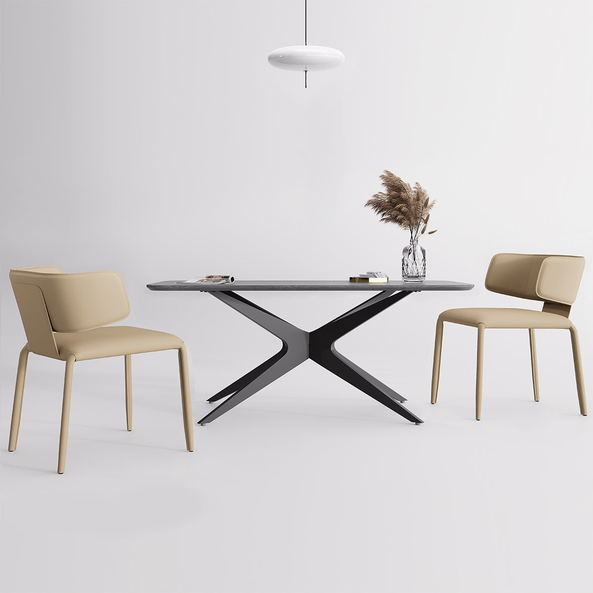 Kidol & Shellder Wing Sadddle Leather Dining Chairs
