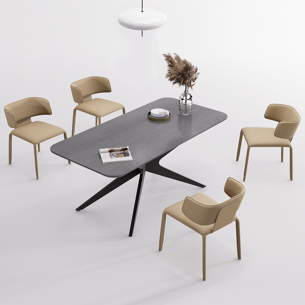 Kidol & Shellder Wing Sadddle Leather Dining Chairs