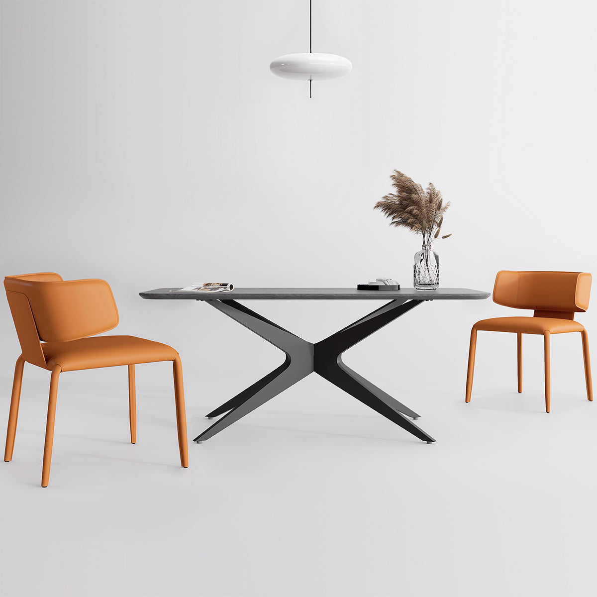 Kidol & Shellder Wing Sadddle Leather Dining Chairs