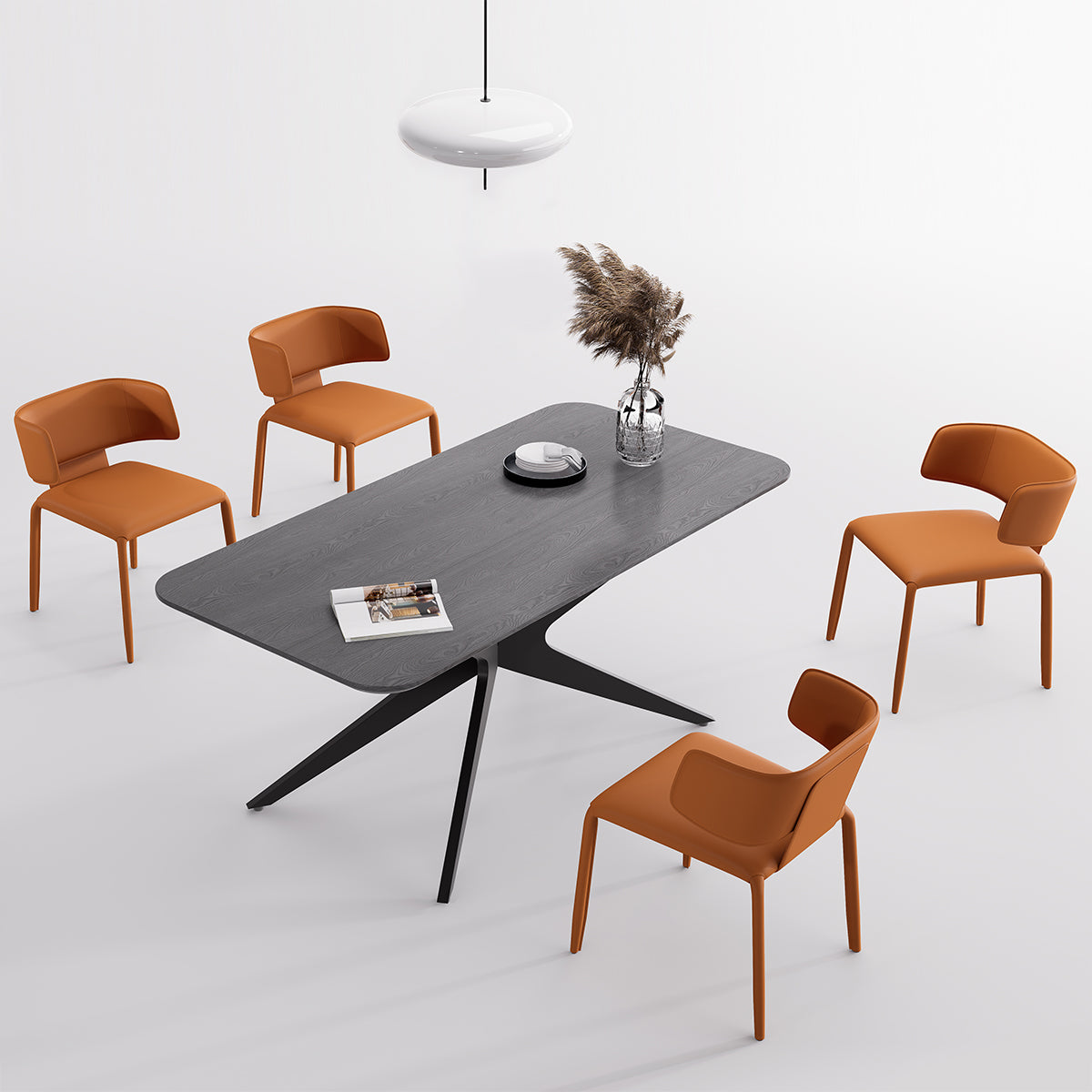 Kidol & Shellder Wing Sadddle Leather Dining Chairs