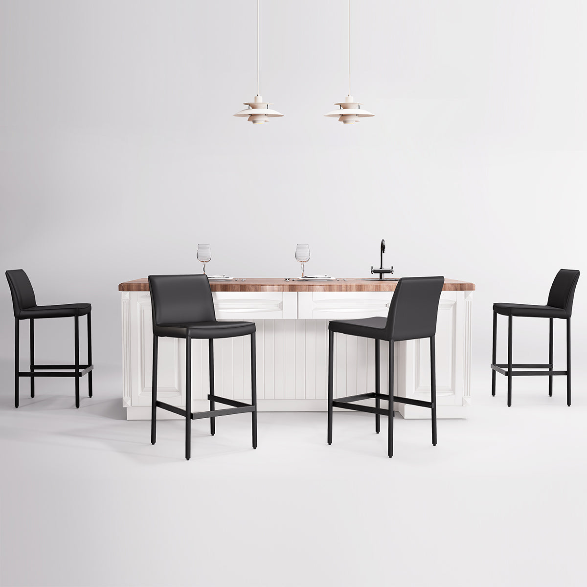 Kidol & Shellder Track Premium Leather Bar Stools