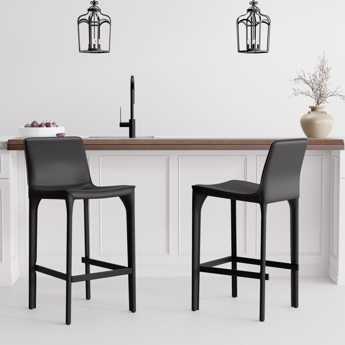 Kidol & Shellder Track Sadddle Leather Bar Stools