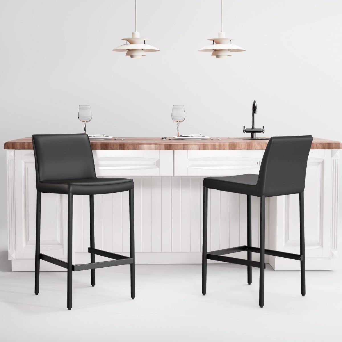 Kidol & Shellder Track Premium Leather Bar Stools