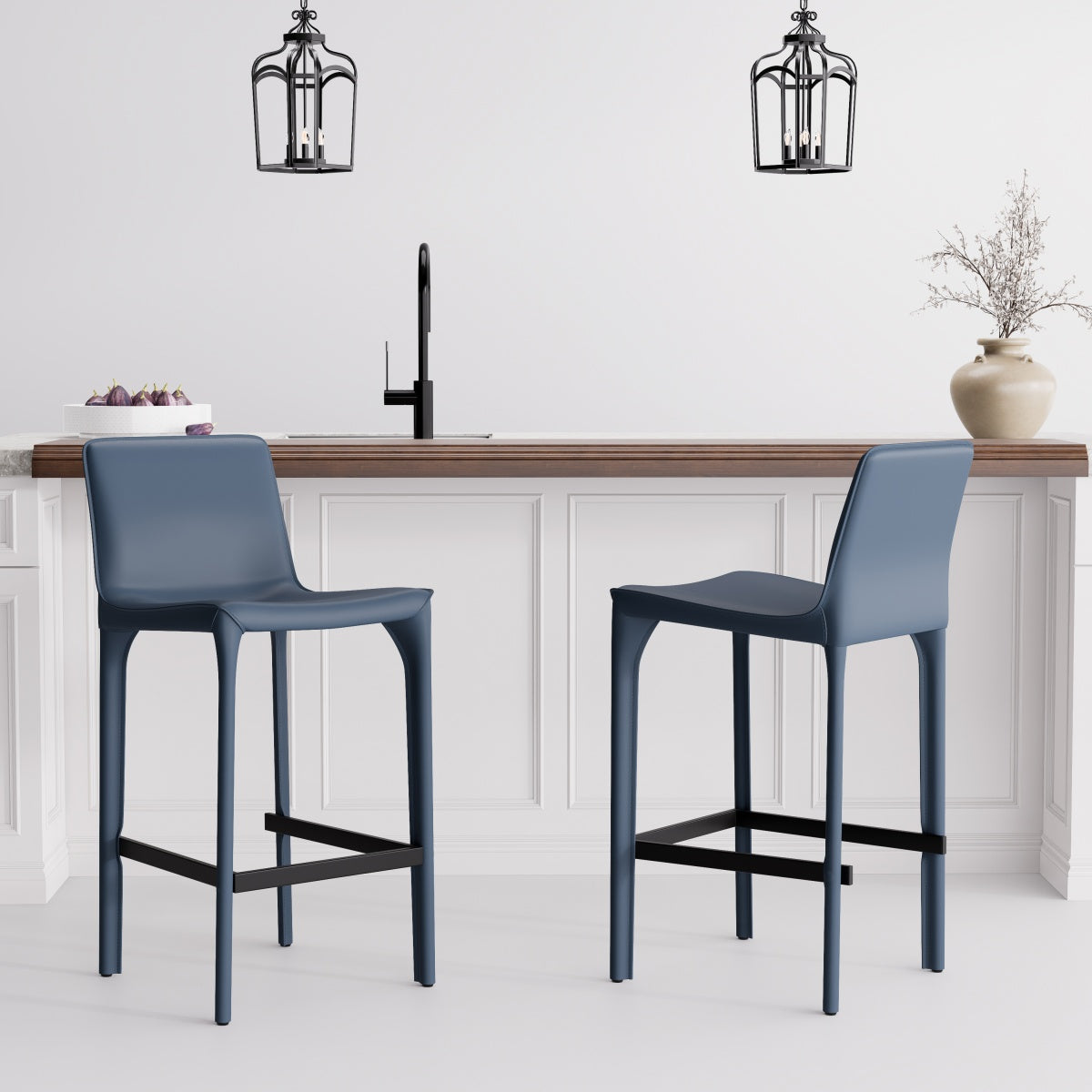 Kidol & Shellder Track Sadddle Leather Bar Stools