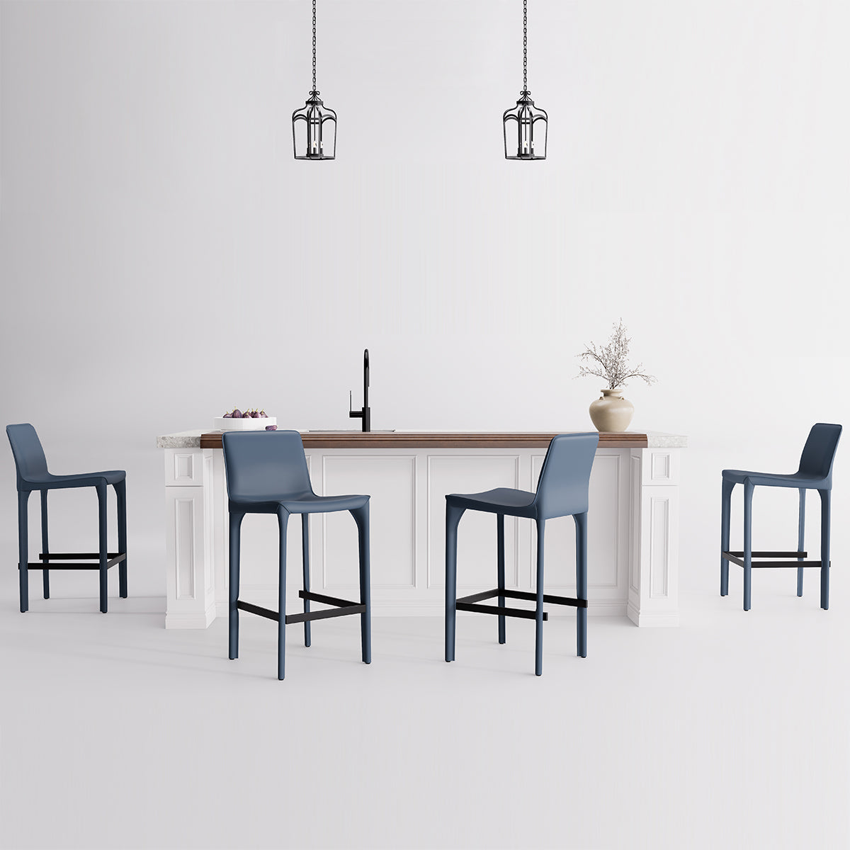 Kidol & Shellder Track Sadddle Leather Bar Stools