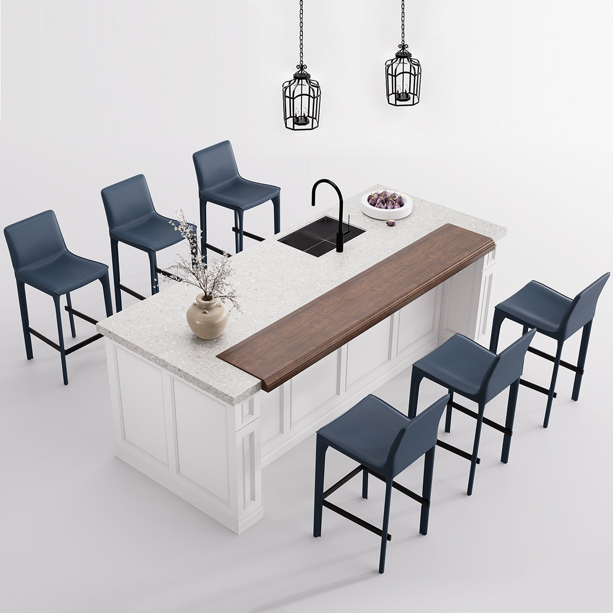 Kidol & Shellder Track Sadddle Leather Bar Stools