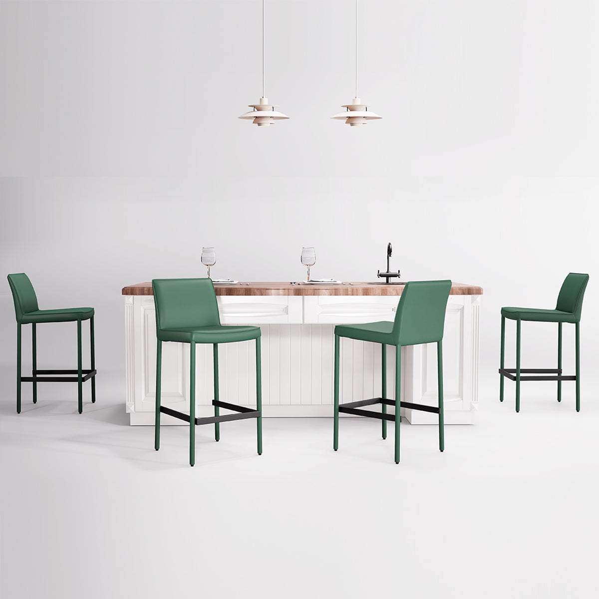 Kidol & Shellder Track Premium Leather Bar Stools