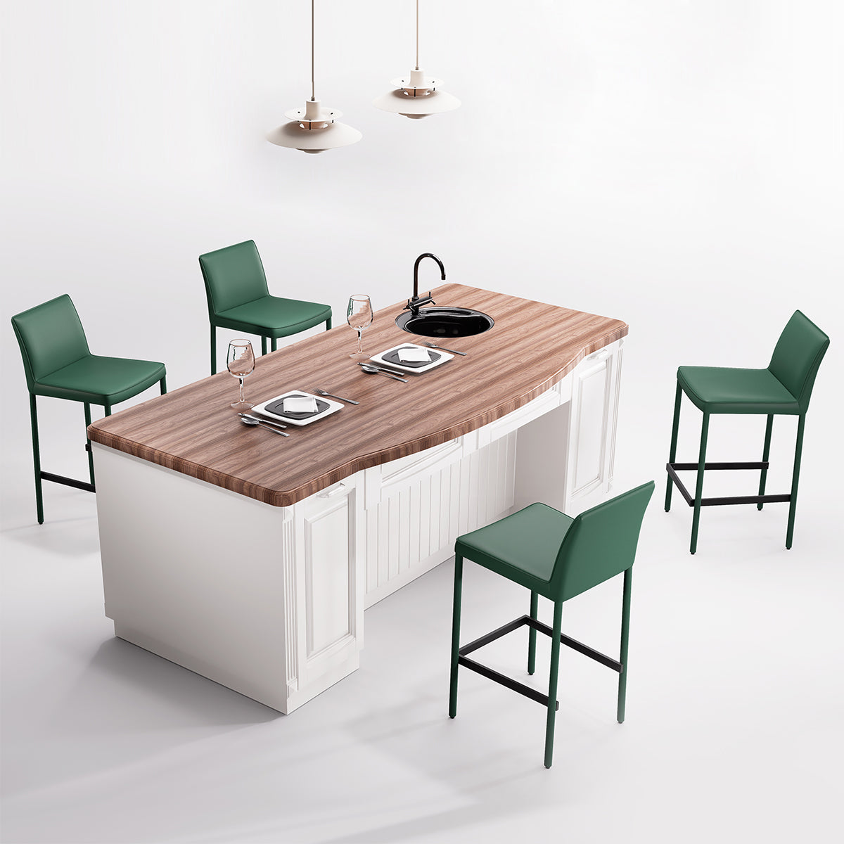 Kidol & Shellder Track Premium Leather Bar Stools