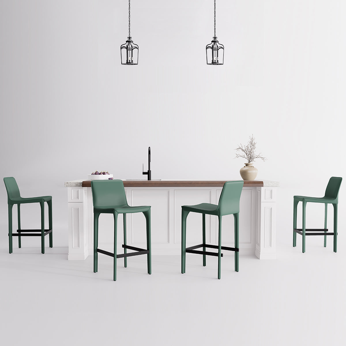 Kidol & Shellder Track Sadddle Leather Bar Stools