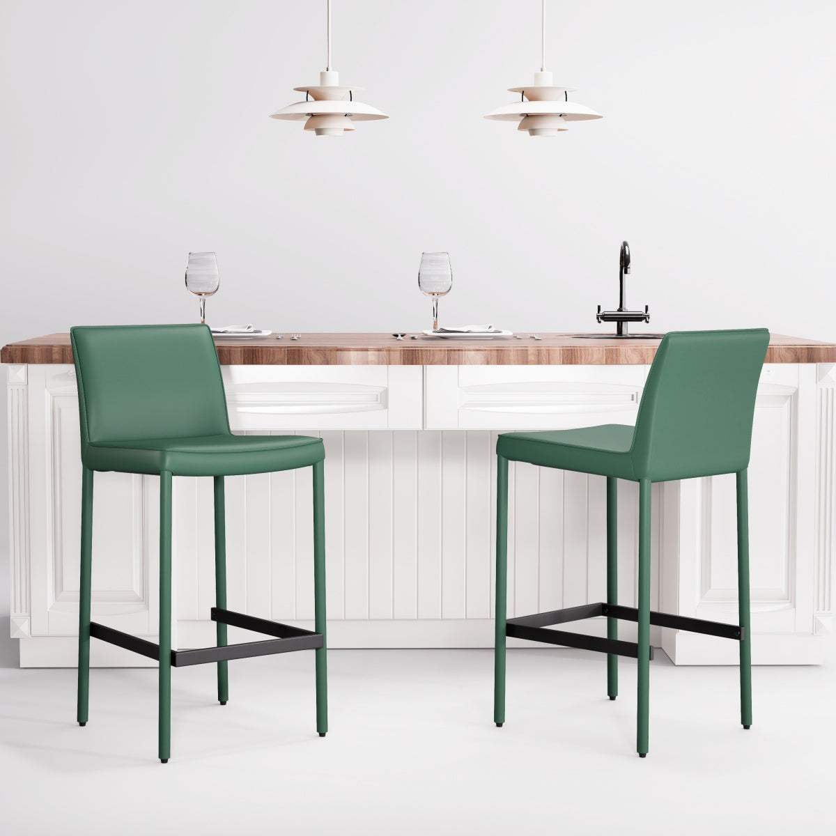 Kidol & Shellder Track Premium Leather Bar Stools