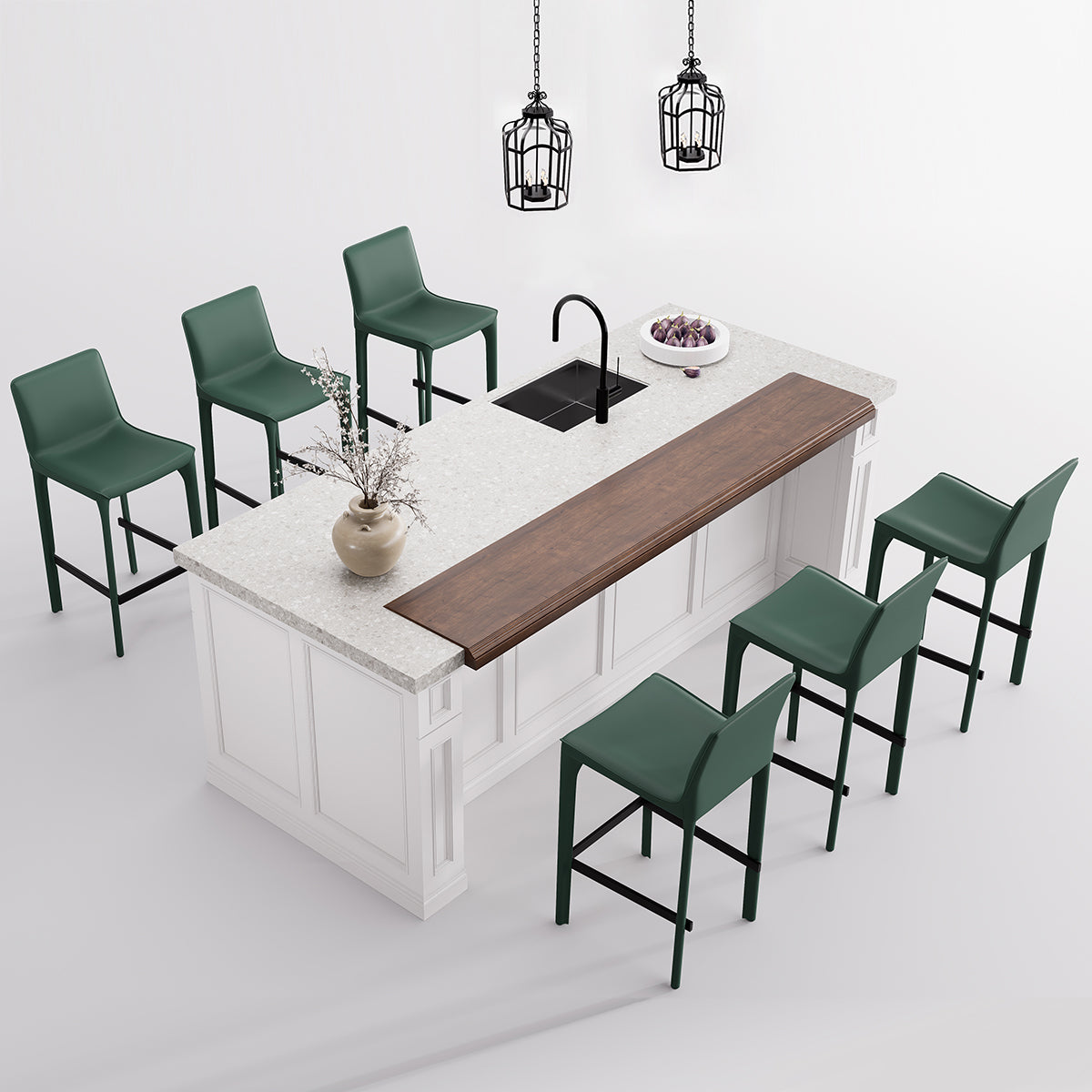 Kidol & Shellder Track Sadddle Leather Bar Stools