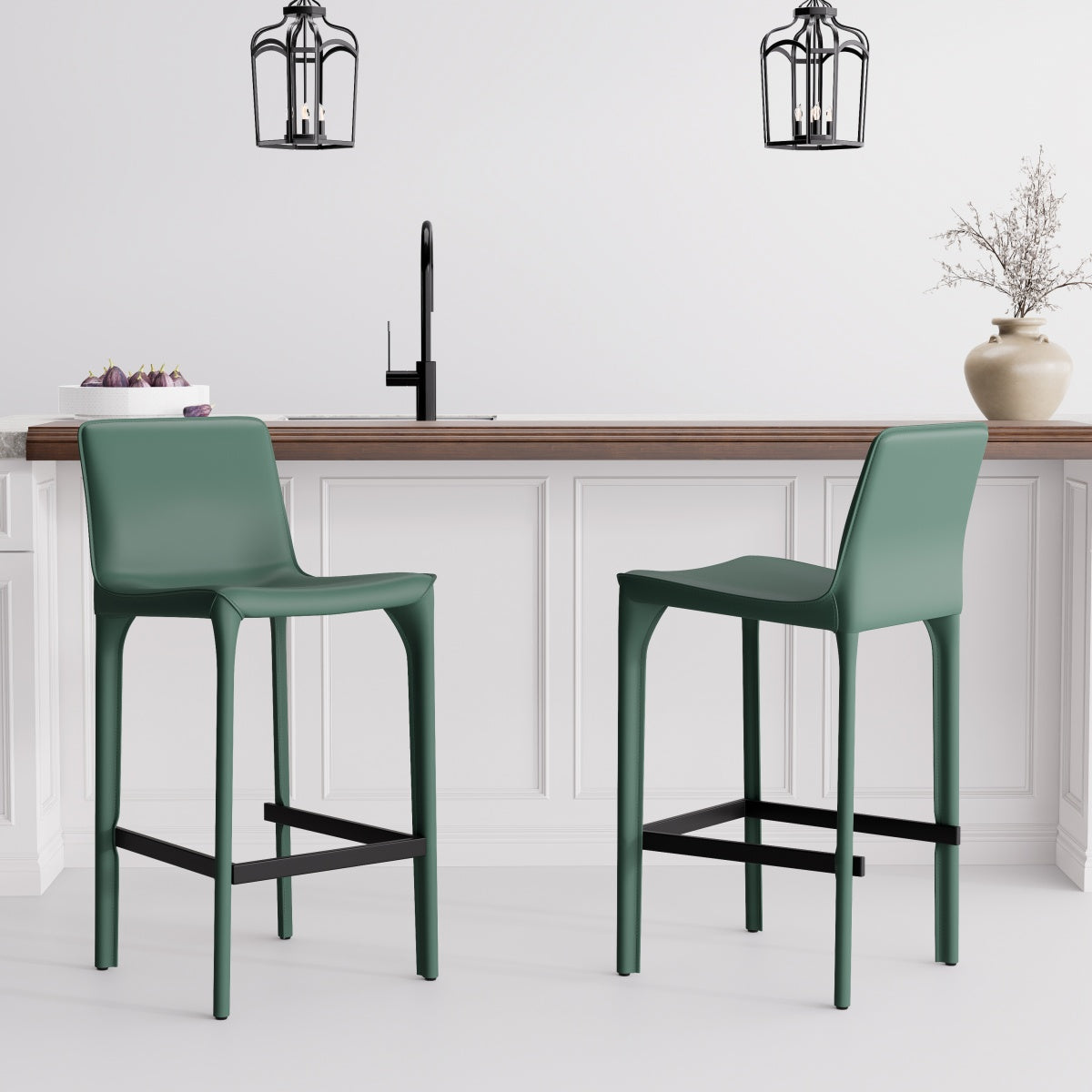 Kidol & Shellder Track Sadddle Leather Bar Stools