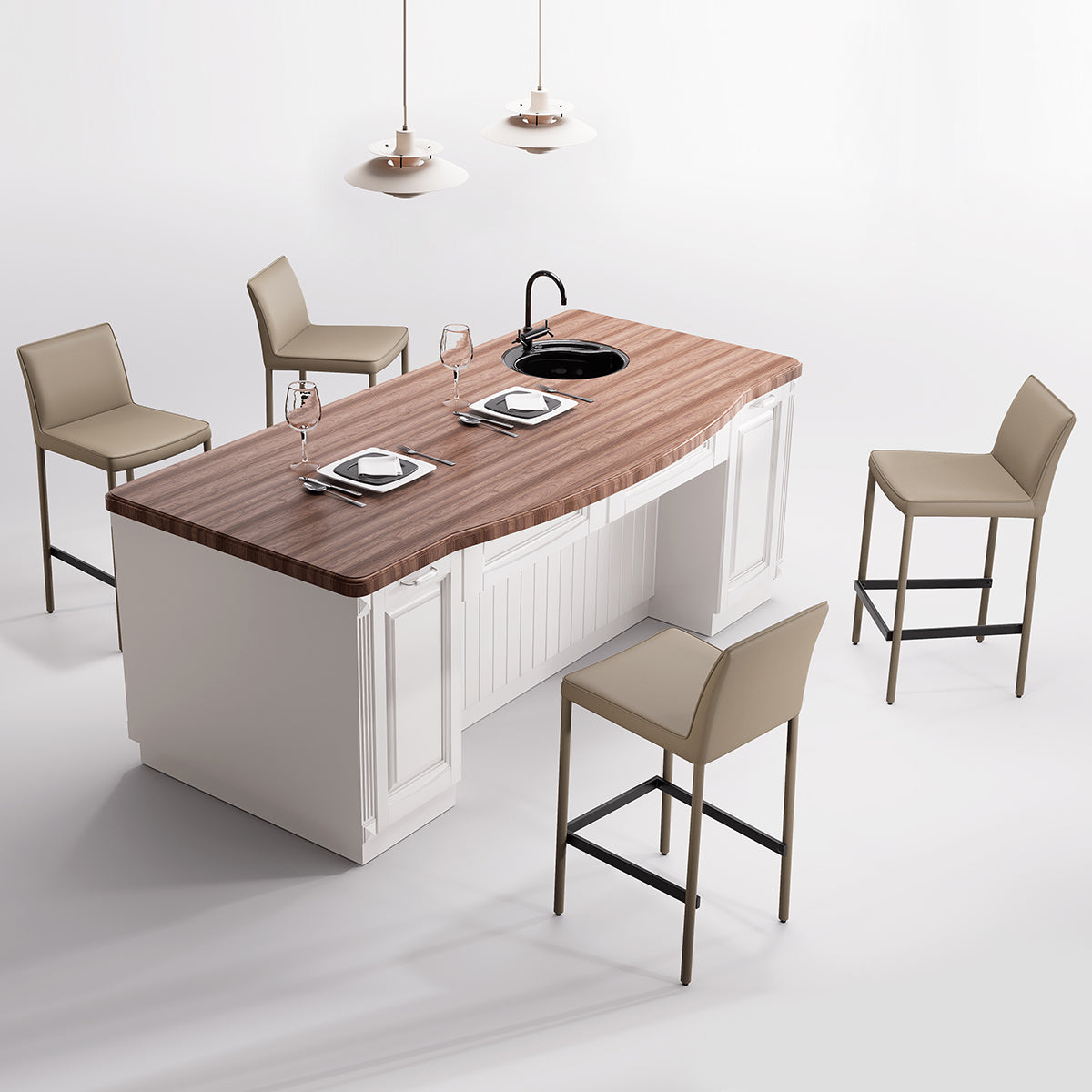 Kidol & Shellder Track Premium Leather Bar Stools