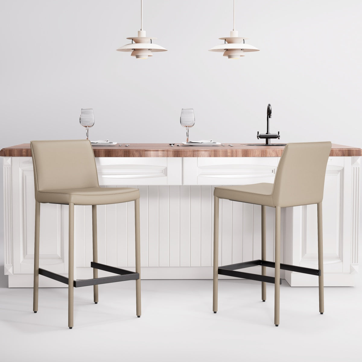 Kidol & Shellder Track Premium Leather Bar Stools