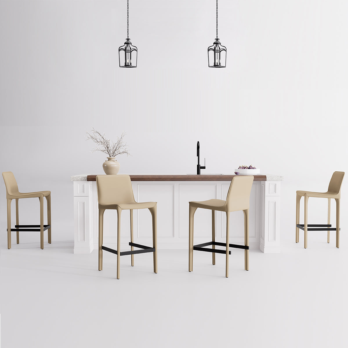 Kidol & Shellder Track Sadddle Leather Bar Stools