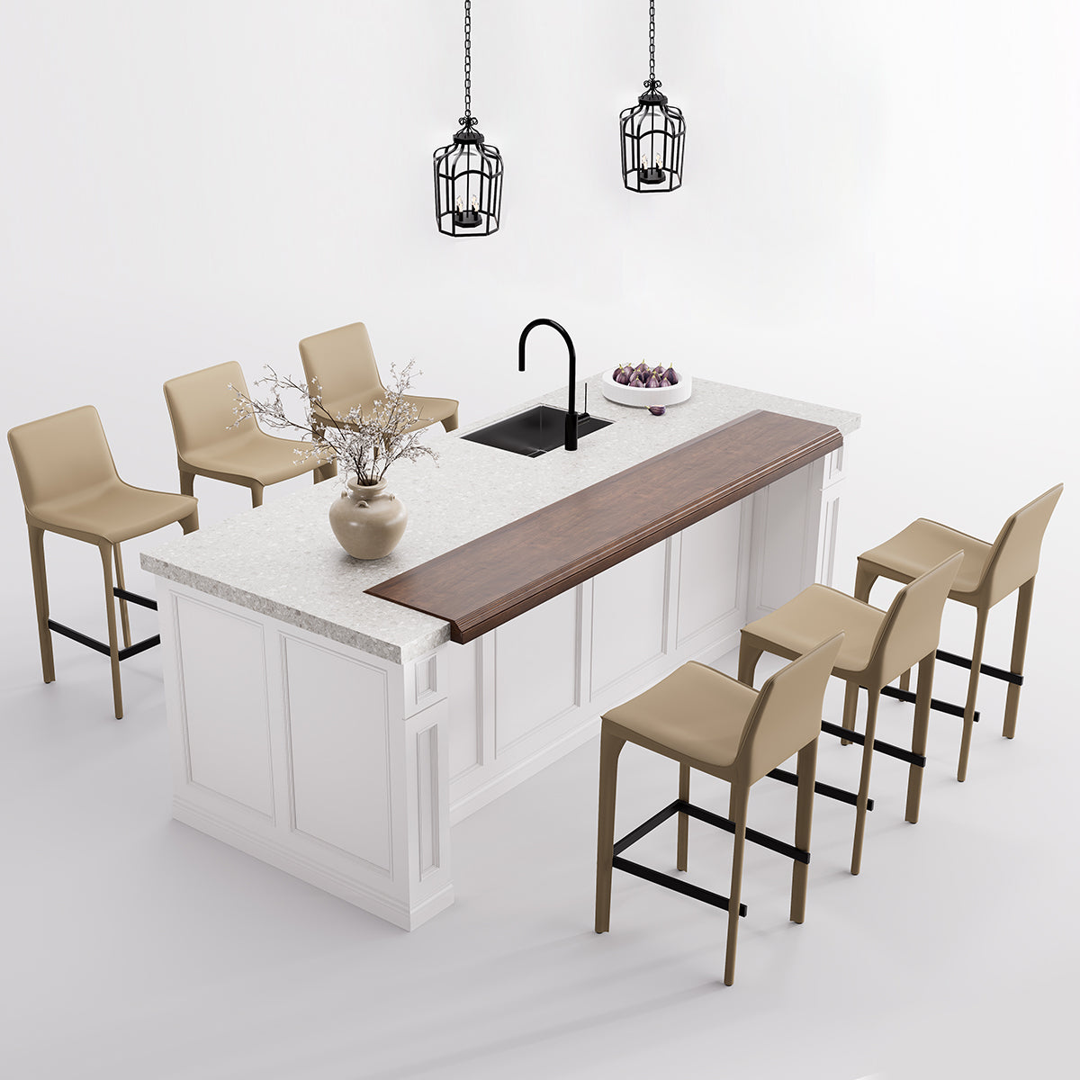 Kidol & Shellder Track Sadddle Leather Bar Stools