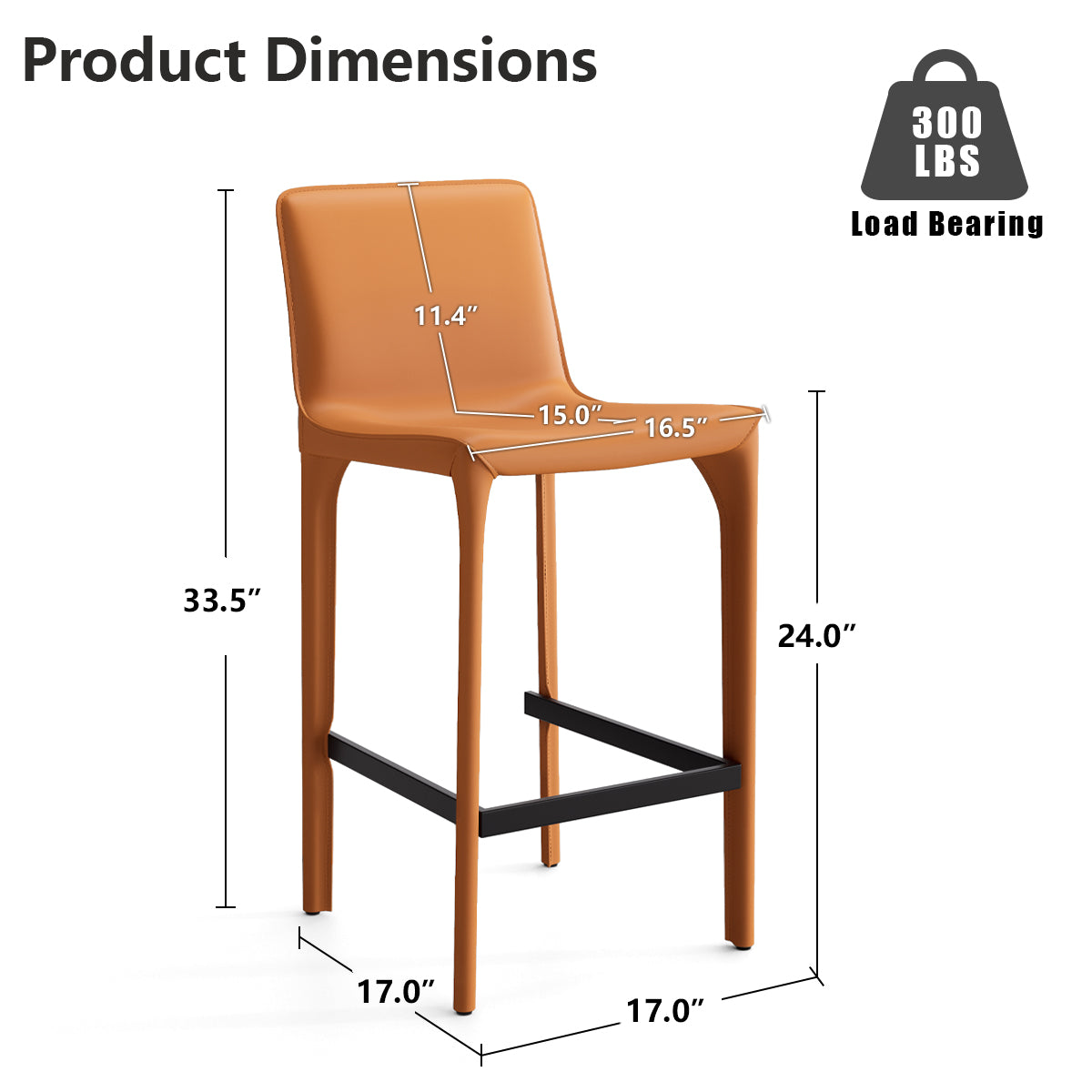Kidol & Shellder Track Sadddle Leather Bar Stools