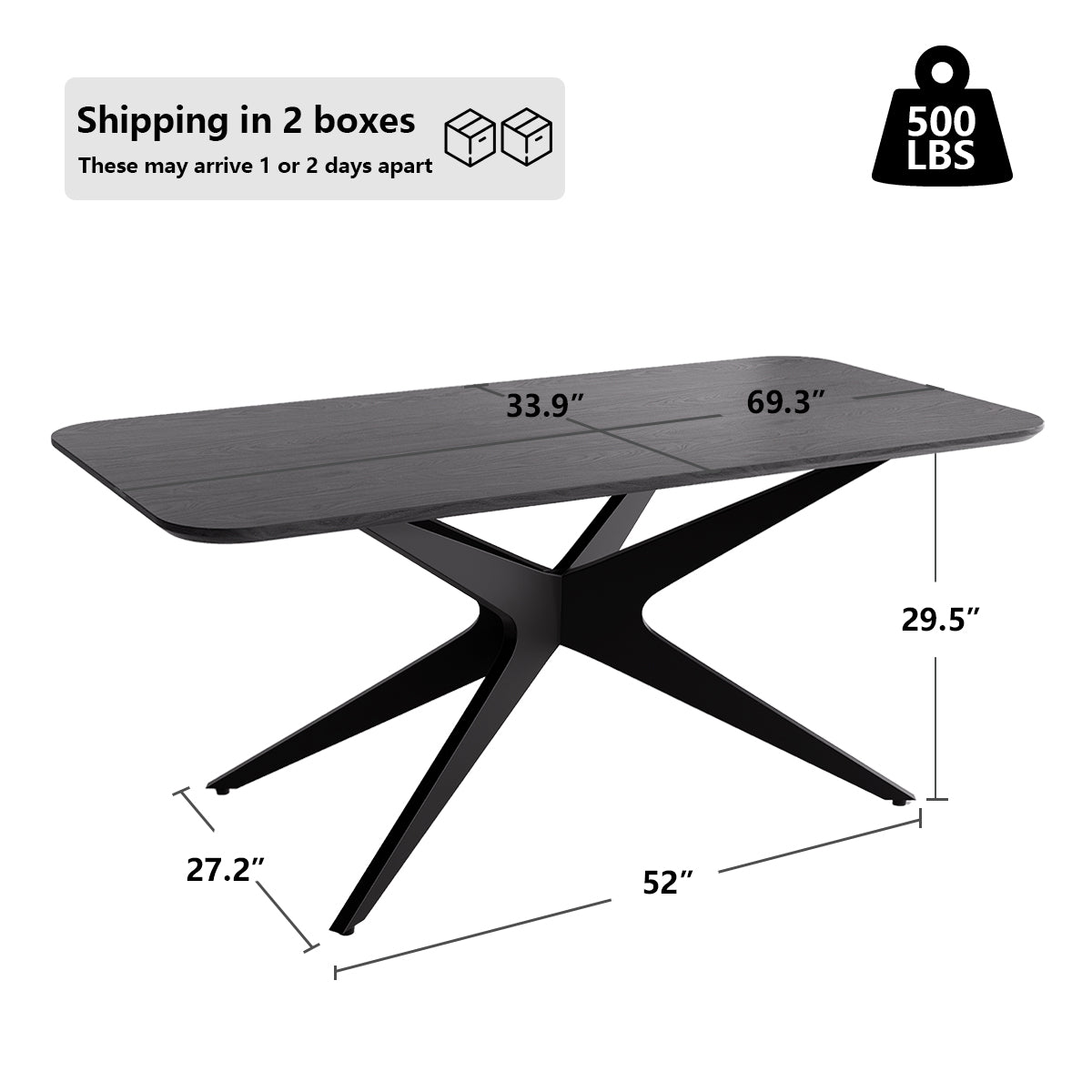 Kidol & Shellder Rectangle Wood Dining Table DTOG042-1