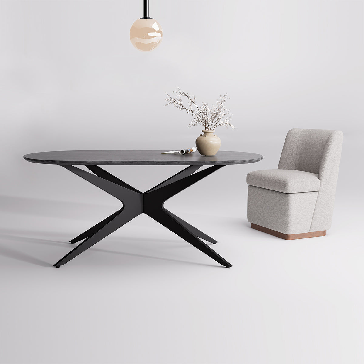 Kidol & Shellder Oval Wood Dining Table DTOG042-2