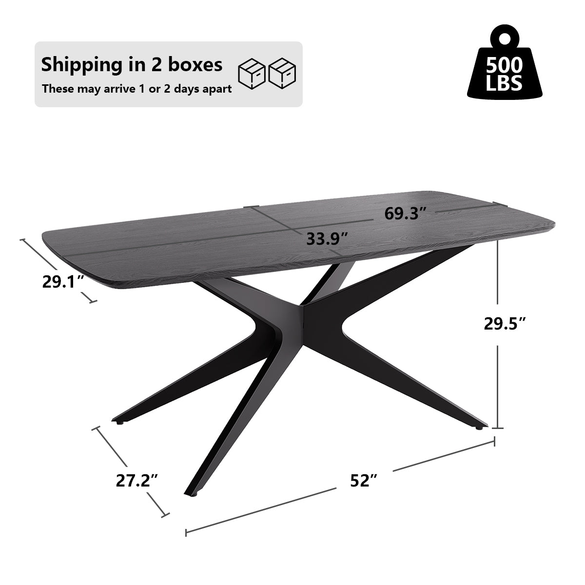Kidol & Shellder Rectangle Wood Dining Table DTOG042