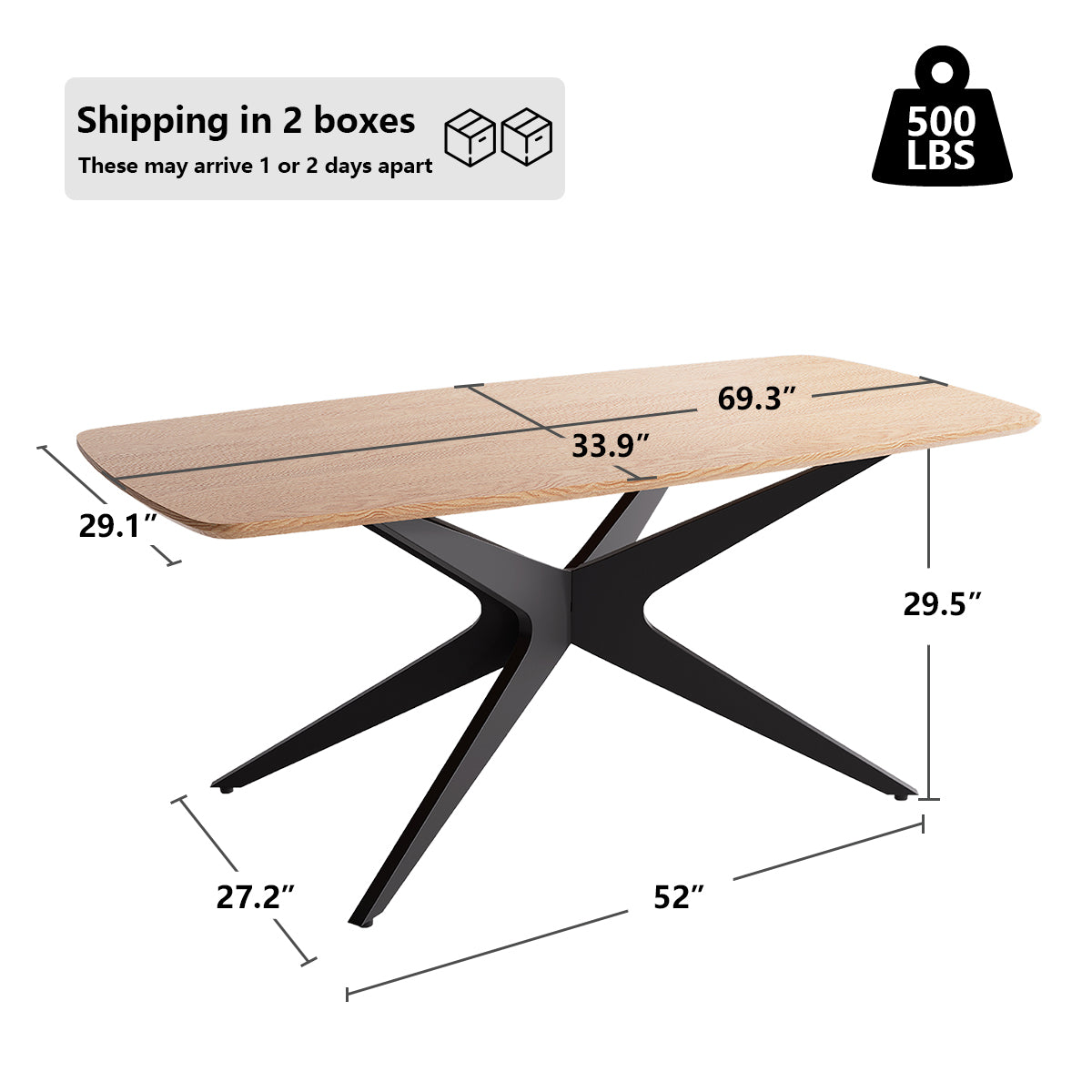 Kidol & Shellder Rectangle Wood Dining Table DTOG042