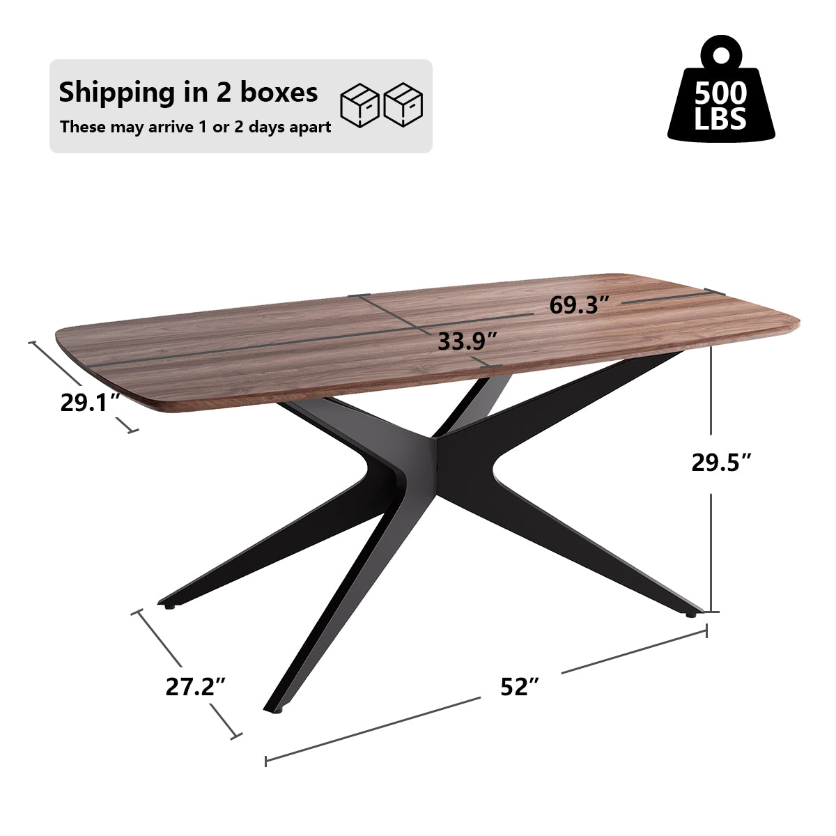 Kidol & Shellder Rectangle Wood Dining Table DTOG042