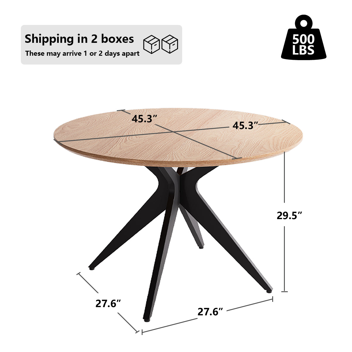 Kidol & Shellder Round Wood Dining Table DTOG058-1
