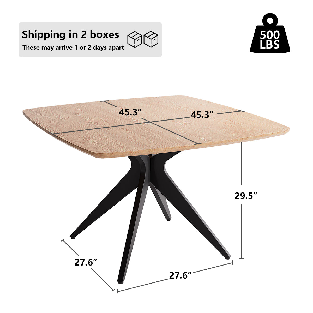 Kidol & Shellder Square Wood Dining Table DTOG058