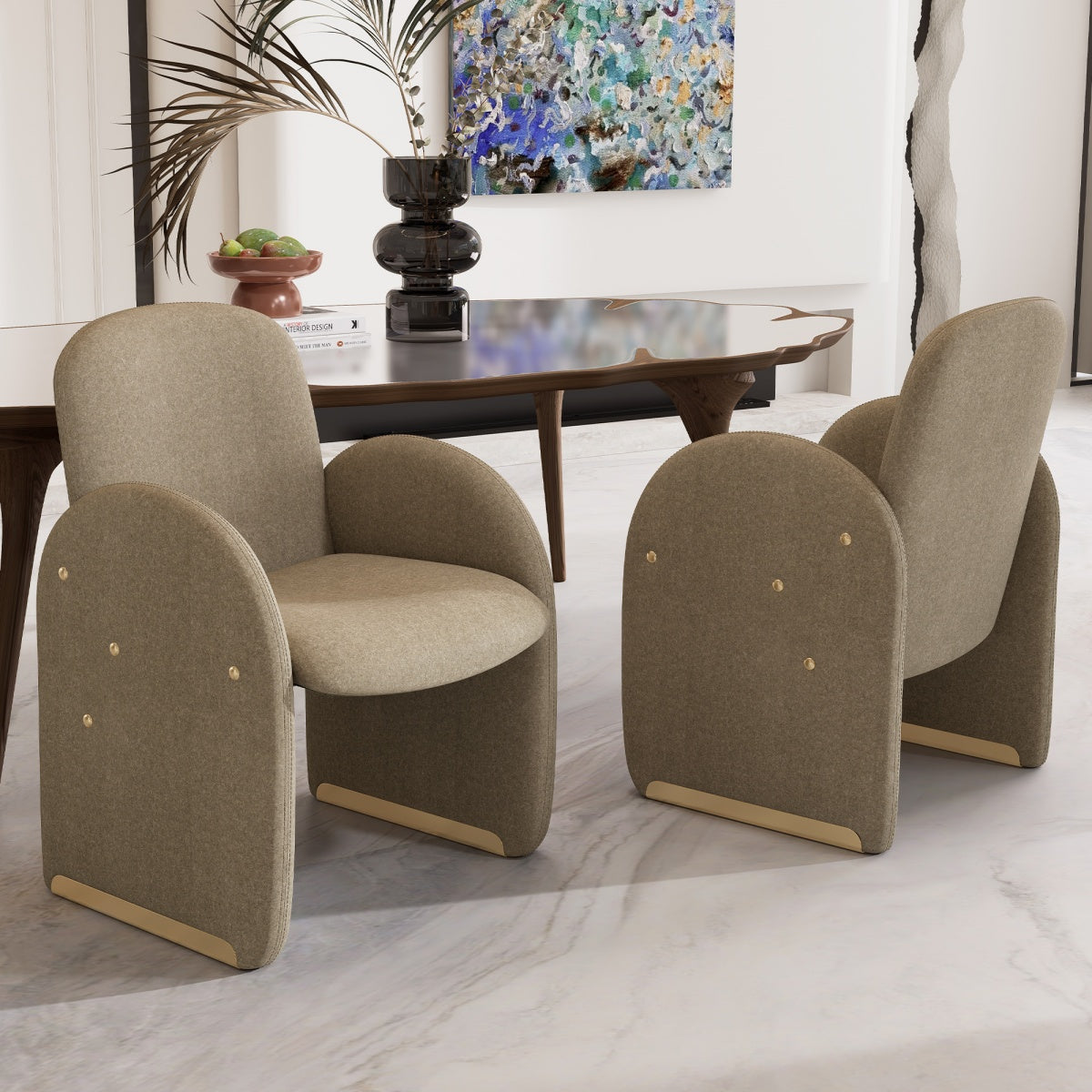 Kidol & Shellder Barrel Armchair Modular Dining Chairs