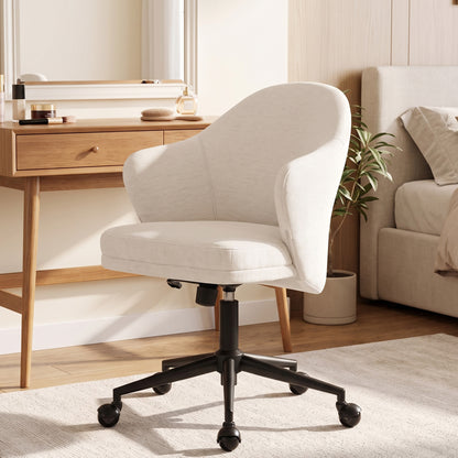 YOUNIKE Upholstered Home Office Chair with Wraparound Armrests
