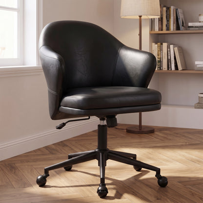 YOUNIKE Upholstered Home Office Chair with Wraparound Armrests