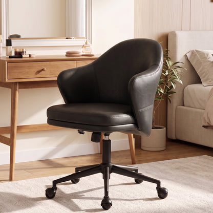YOUNIKE Upholstered Home Office Chair with Wraparound Armrests